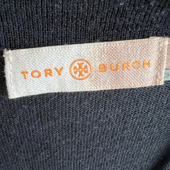 Tory Burch Black Cardigan Sweater Classic V-Neck - Picture 3 of 7